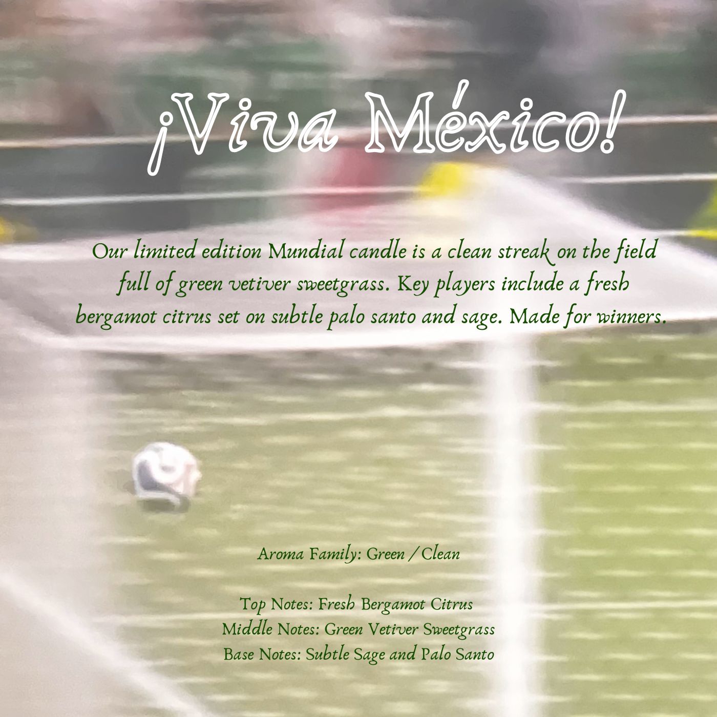 ¡Golazo! Mundial Edition | Beeswax Coco Creme Candle {Green Vetiver Bergamot}