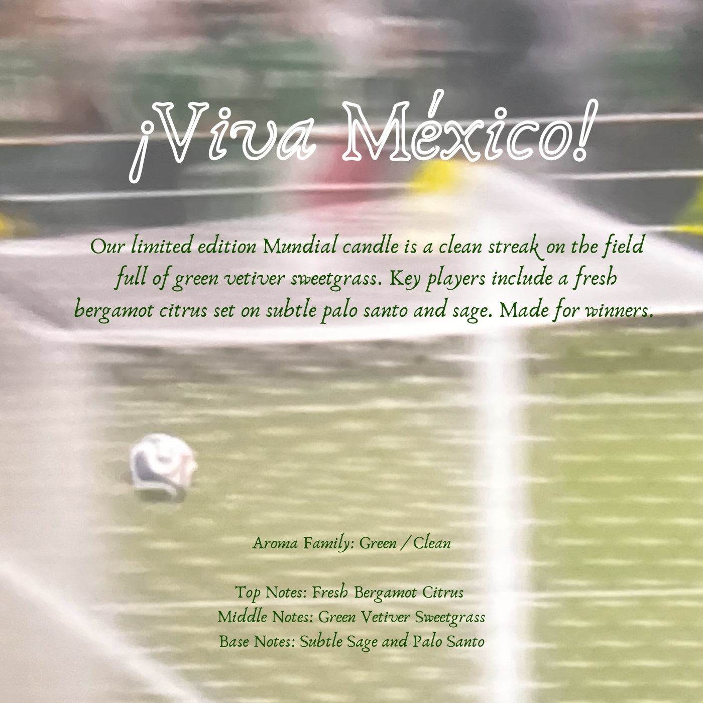 ¡Golazo! Mundial Edition | Beeswax Coco Creme Candle {Green Vetiver Bergamot}
