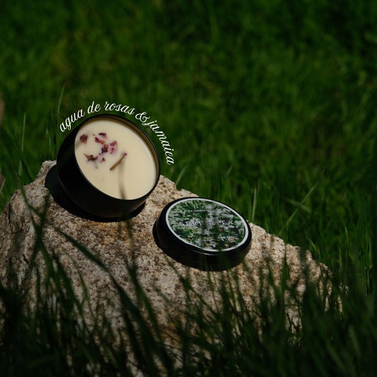 SERENATA {Agua de Jamaica & Rosas} Beeswax Coco Creme Candle