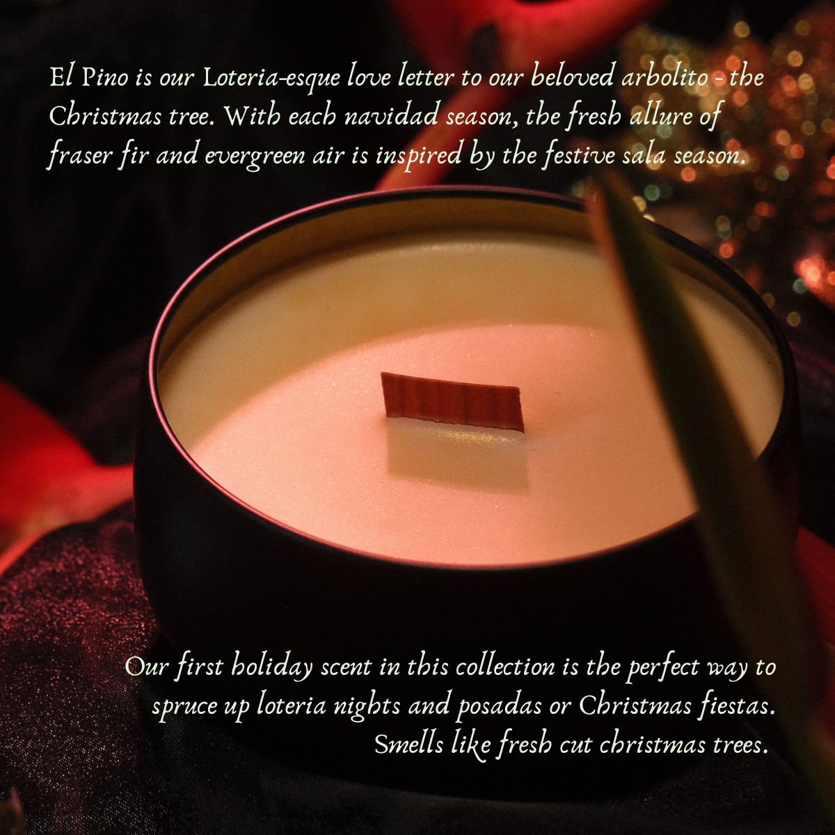 El Pino {Loteria-Inspired Fresh Cut Christmas Tree} Beeswax Coco Creme Candle