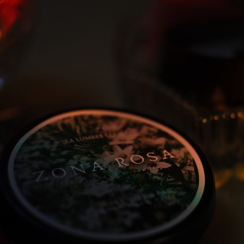 Zona Rosa ~ 6 oz. / 14 oz. Beeswax Coco Creme Candle in Wide Matte Black Tin