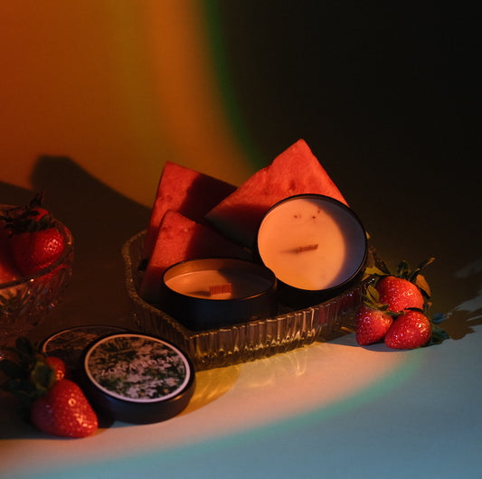 ZONA ROSA {sweet strawberries & sandia} Beeswax Coco Creme Candle